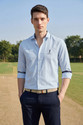 PETER ENGLAND Men Solid Casual Blue Shirt