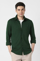 PETER ENGLAND Men Solid Casual Green Shirt