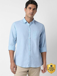 PETER ENGLAND Men Solid Casual Light Blue
