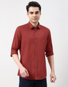 PETER ENGLAND Men Solid Casual Red Shirt