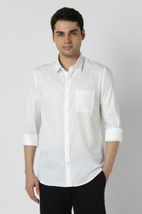 PETER ENGLAND Men Solid Casual White Shirt