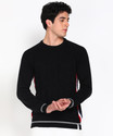 PETER ENGLAND Men Solid Crew Neck Black