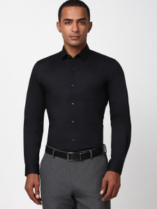 PETER ENGLAND Men Solid Formal Black Shirt