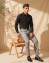 PETER ENGLAND Men Solid Formal Black Shirt