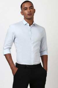 PETER ENGLAND Men Solid Formal Blue Shirt