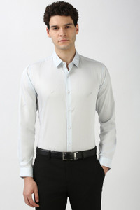 PETER ENGLAND Men Solid Formal Blue Shirt
