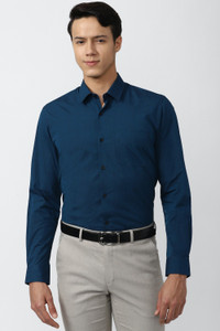 PETER ENGLAND Men Solid Formal Dark Blue