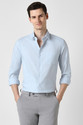 PETER ENGLAND Men Solid Formal Light Blue