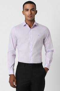 peter england men super slim fit solid spread collar formal shirt
