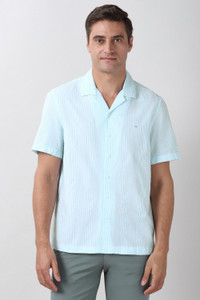 PETER ENGLAND Men Striped Casual Light Blue