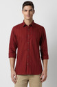 PETER ENGLAND Men Striped Casual Red Shirt