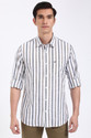 PETER ENGLAND Men Striped Casual White Shirt
