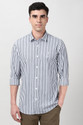 PETER ENGLAND Men Striped Casual White Grey
