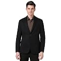 Peter England Men Textured Knit Single Breasted