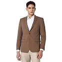 Peter England Men Textured Knit Single Breasted