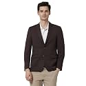 Peter England Men Textured Knit Single Breasted