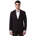 Peter England Men Textured Knit Single Breasted