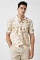 PETER ENGLAND Printed Men Polo Neck Beige
