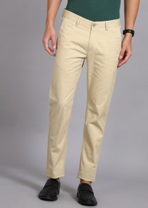 PETER ENGLAND Regular Fit Men Cream Trousers