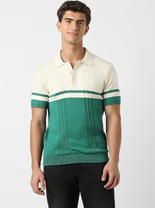 PETER ENGLAND Self Design Men Polo Neck