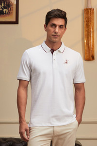 PETER ENGLAND Self Design Men Polo Neck