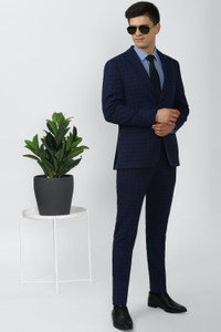 peter england single breasted - 2 button checkered men suit