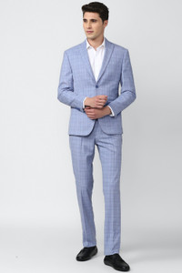 peter england single breasted - 2 button checkered men suit