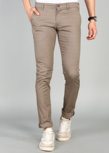PETER ENGLAND Skinny Fit Men Brown Trousers