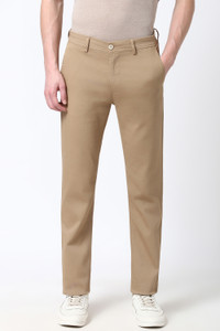 PETER ENGLAND Slim Fit Men Beige Trousers