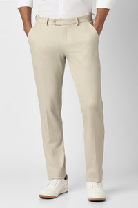 PETER ENGLAND Slim Fit Men Beige Trousers