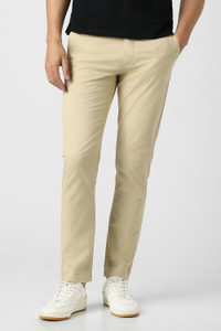 PETER ENGLAND Slim Fit Men Beige Trousers