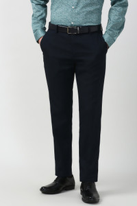 PETER ENGLAND Slim Fit Men Black Trousers