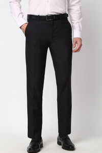 PETER ENGLAND Slim Fit Men Black Trousers