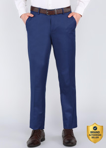 PETER ENGLAND Slim Fit Men Blue Trousers