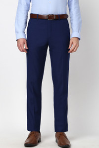 PETER ENGLAND Slim Fit Men Blue Trousers