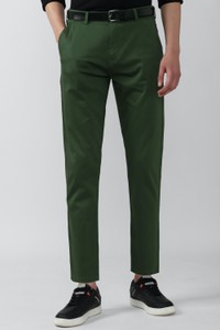 PETER ENGLAND Slim Fit Men Green Trousers