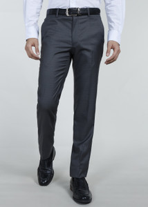 PETER ENGLAND Slim Fit Men Grey Trousers