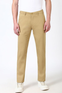 PETER ENGLAND Slim Fit Men Khaki Trousers