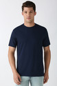 PETER ENGLAND Solid Men Crew Neck Blue