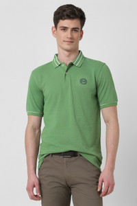 PETER ENGLAND Solid Men Polo Neck Green