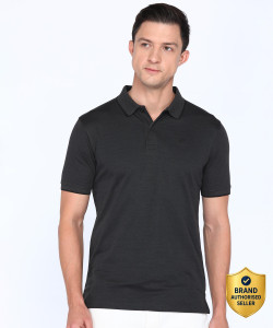 PETER ENGLAND Solid Men Polo Neck Grey