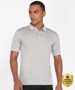 PETER ENGLAND Solid Men Polo Neck Grey