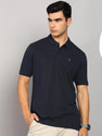 PETER ENGLAND Solid Men Polo Neck Blue