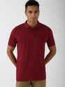PETER ENGLAND Solid Men Polo Neck Maroon