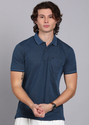 PETER ENGLAND Solid Men Polo Neck Blue