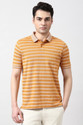 PETER ENGLAND Striped Men Polo Neck Orange