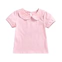 Peter Pan Collar Shirt Toddler Baby Girls White Blouse Puff Sleeve Top