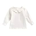 Peter Pan Collar Shirt Toddler Baby Girls White Blouse Puff Sleeve Top