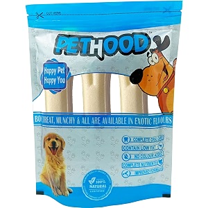 chew bone for adult dogs 6 inch - 3 pcs pack large bone for dog dog treats chicken flavour for all dog breeds  no colour added  protein rich low fat