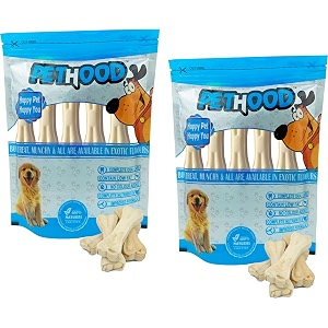 dog chew bone for adult dogs 6 inches - pack of 4 bones buy 1 get 1 free bones for dogs dog treats  for all dog breeds  no colour added  flavoured